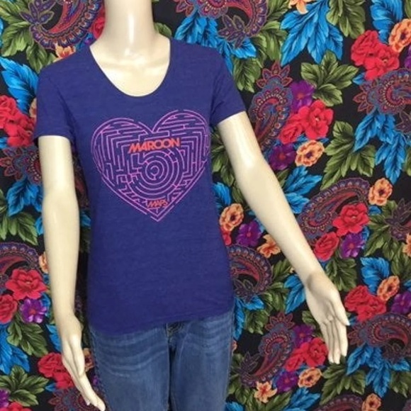 WOMEN'S MAROON 5 BAND SHIRT SMALL TOP AMERICAN APPAREL TRACK SHIRT ADAM LAVINE - Picture 2 of 7